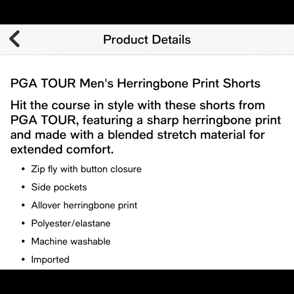 Mens PGA Tour Shorts Blue Size 32 - Picture 8 of 8